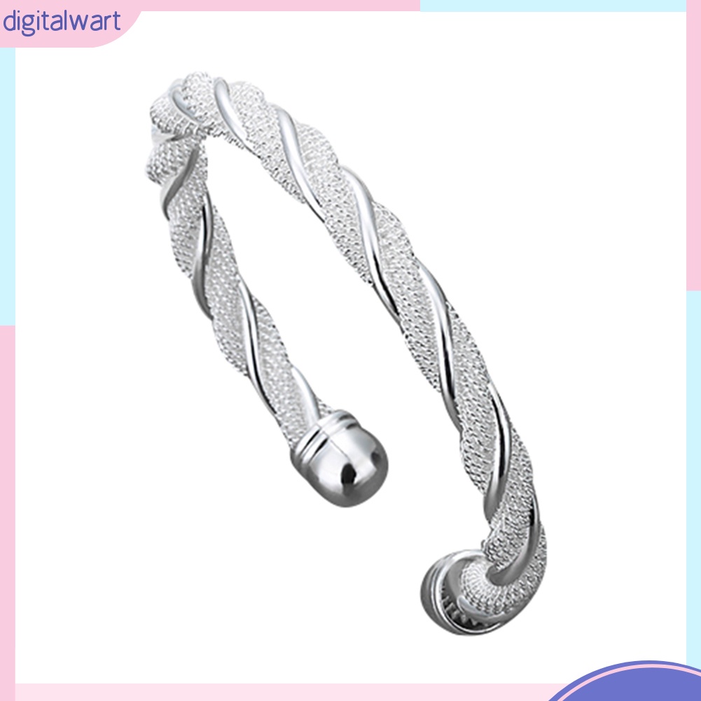 Vòng tay mạ bạc kiểu dáng đơn giản thanh lịch cho nữ