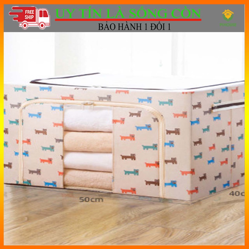Túi Đựng Quần Áo Chăn Màn Khung Thép Vải PiHouse Cỡ Lớn