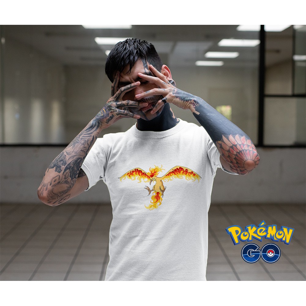 Áo thun Cotton Unisex - Game - Pokemon GO - Pokemon Fire Phoenix