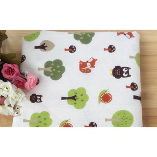 Vải bố, vải canvas chim cú và cây