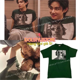 (Áo kèm card ) áo thun hình ảnh xanh lá V Kim Taehyung trong live Yet to come