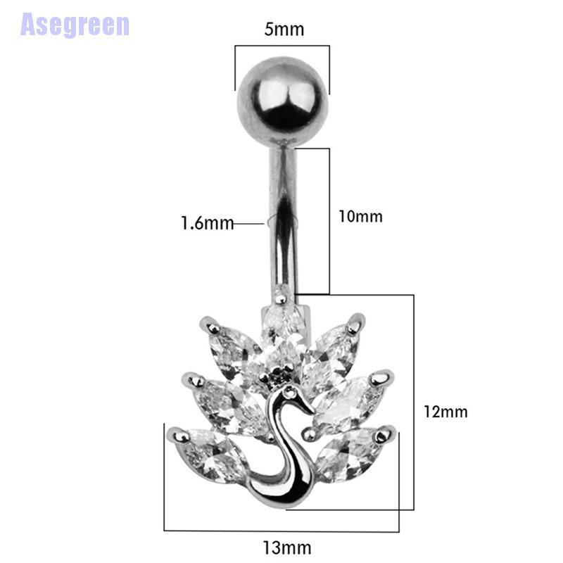 Khuyên Rốn Inox Đính Đá Zircon Sang Trọng