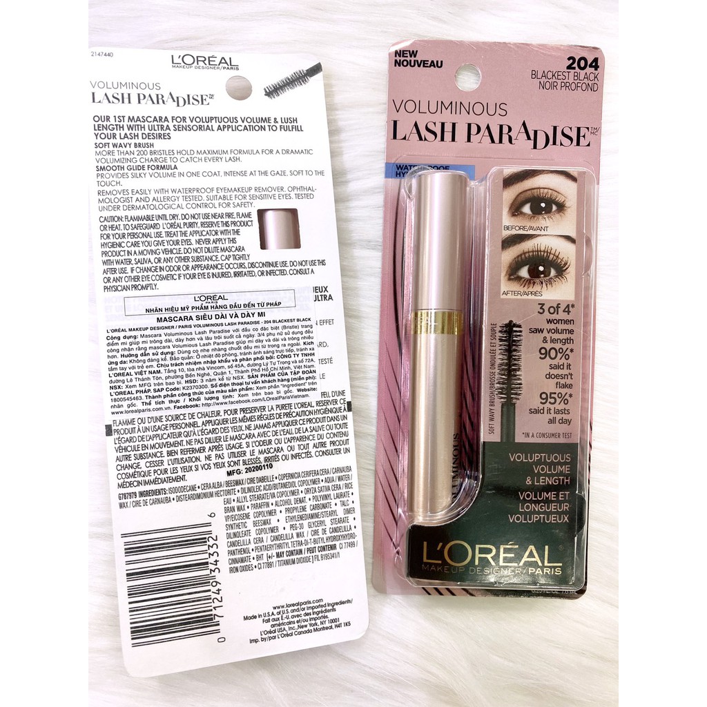 Mascara Voluminous Lash Paradise Loreal chính hãng công ty