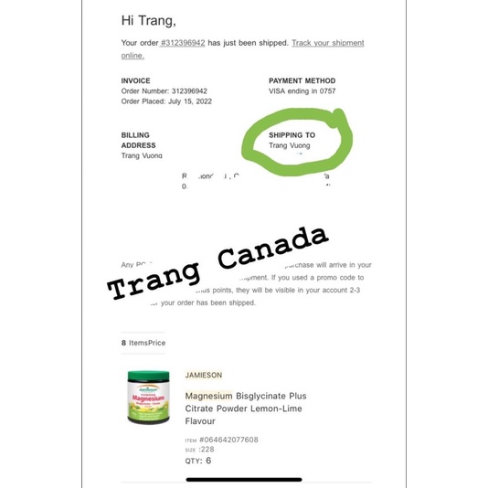 Bột Magnesium Jamieson 228g vị chanh Jamieson