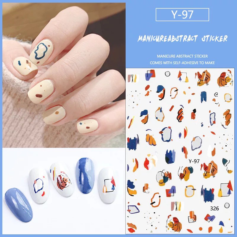 Miếng dán Sticker trang trí móng tay móng chân 3D họa tiết xinh xắn