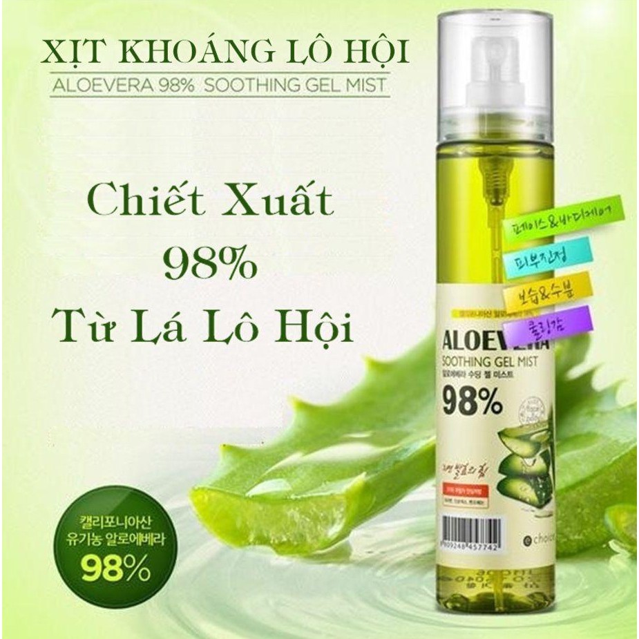 Bộ 2 Bình Xịt Khoáng Dưỡng Ẩm Từ Nha Đam White Organia Good Nature Aloe Vera Soothing Gel Mist 115ml X 2