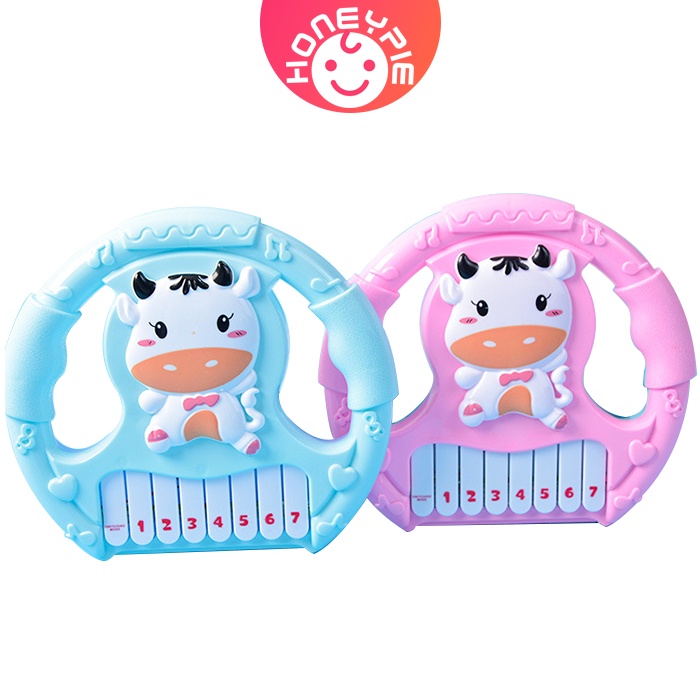 Đồ Chơi Đàn Piano Điện Tử Hình Oval Có Nút Bấm Họa Tiết Hoạt Hình Cho Trẻ Em