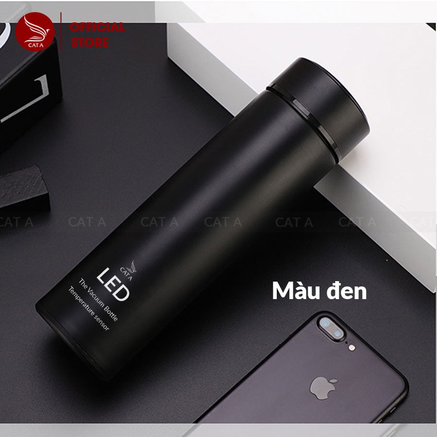 Bình giữ nhiệt Inox 2 lớp Cao Cấp thông minh có Đèn LED hiển thị nhiệt độ - Nhỏ gọn, sang trọng [ Dung tích 500 ML ] | BigBuy360 - bigbuy360.vn