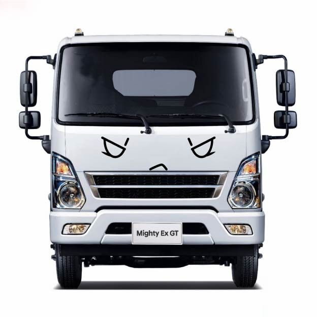 Tem đôi mắt, decal dán đầu xe tải, xe Mitsubishi Fuso, tải TaTa SM-08