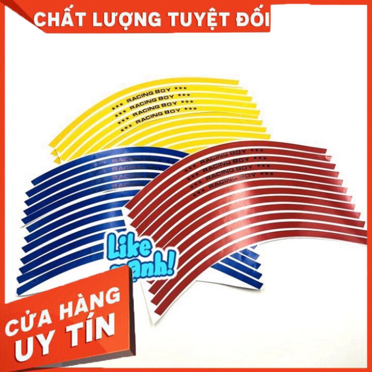 Tem Dán Vành Xe Máy  Phản Quang 3M Racing Boy < 1 Bộ dán 2 vành>