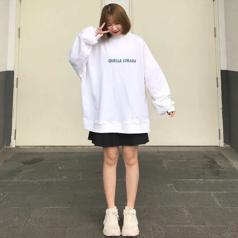 Áo sweater Sweater Quella strada unisex nỉ bông cotton dưới 80kg -  MOON UNISEX | BigBuy360 - bigbuy360.vn