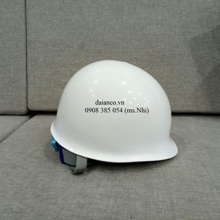 Nón bảo hộ lao động kiểu nhật có xốp khóa vặn màu trắng