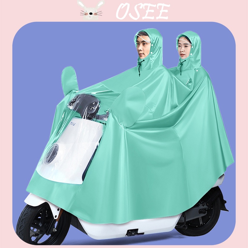 Áo Mưa Một Mảnh Bằng PVC Poncho Hai Vành Dài Màu Morandi Thanh Lịch Thời Trang Đi Xe Đạp Điện Một Mảnh Cho Nữ