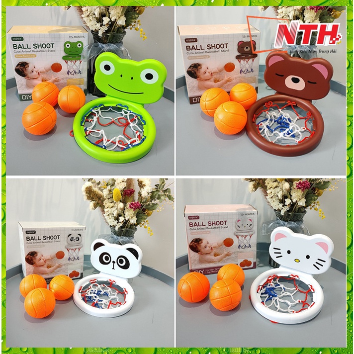 Set đồ chơi ném bóng rổ kèm bóng hình thú