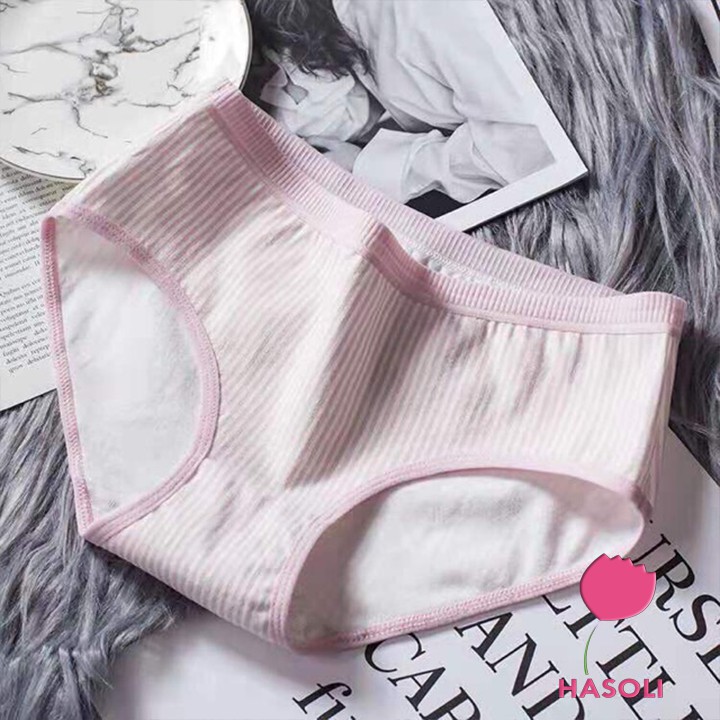 Quần Lót Nữ-Quần Chip Nữ-Quần Cotton Tăm Phối Kẻ Dễ Thương Đẹp Rẻ S22