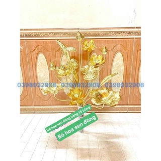 Bó hoa sen 17 bông cao 70 cm nặng 1.6 kg chất liệu bằng đồng 💯