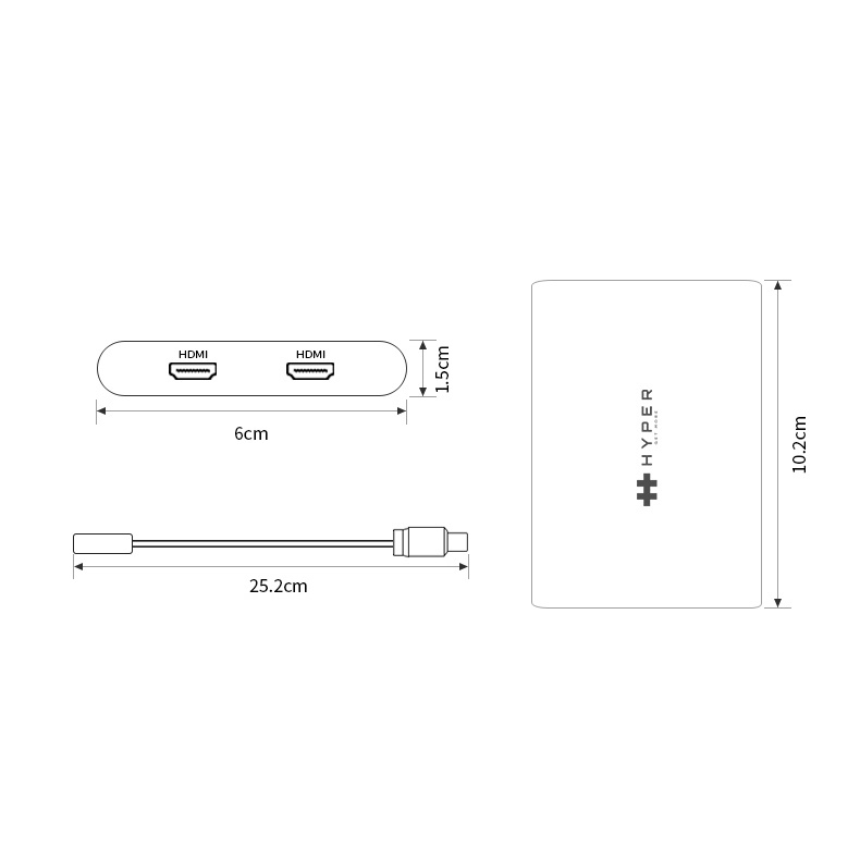 Cổng Chuyển HyperDrive 10-IN-1 2 Dual 4K HDMI 2 Màn Hình USB-C HUB For Macbook M1 - HDM1H