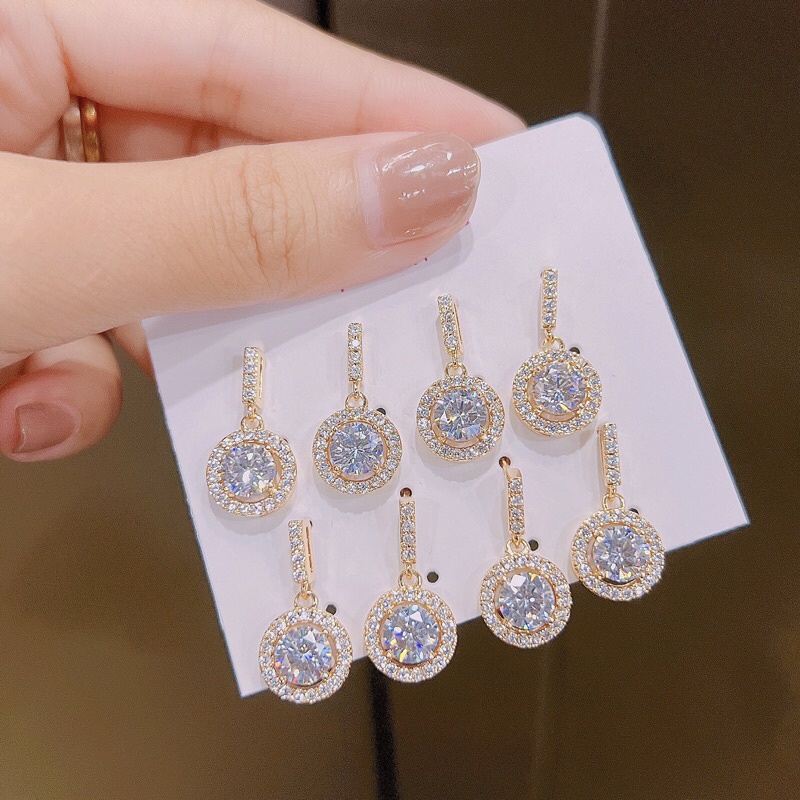 Bông tai hột cam kết không đen k gỉ siêu bền màu BXP44