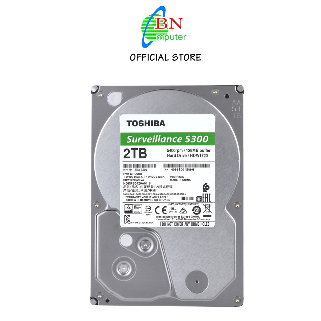 Ổ cứng 2TB Toshiba AV chuyên dụng camera V300 hoặc S300 tùy lô