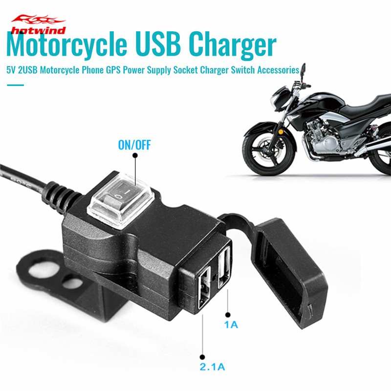 Ổ cắm cung cấp điện sạc pin 2 cổng usb tiện lợi cho xe máy