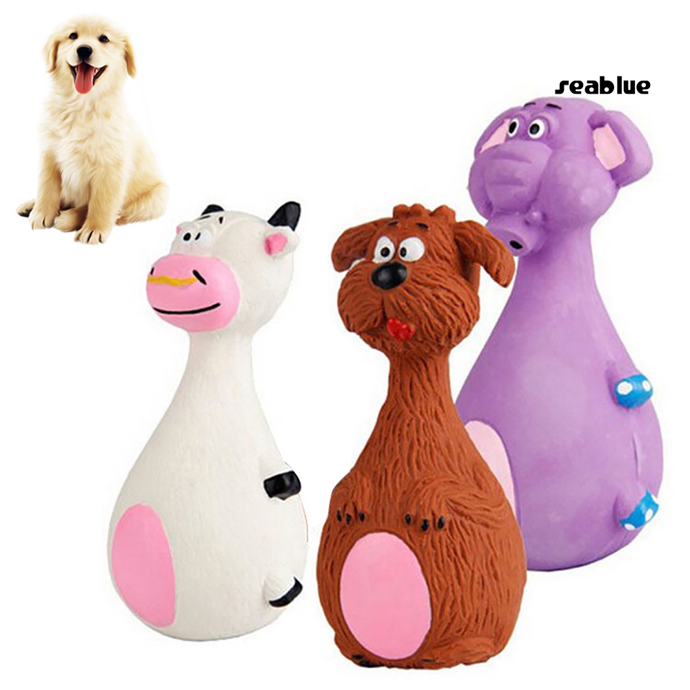 【SE】Pet Puppy Dog Funny Cow Elephant Shape Doll Latex Chew Squeaky Sound Play Toy