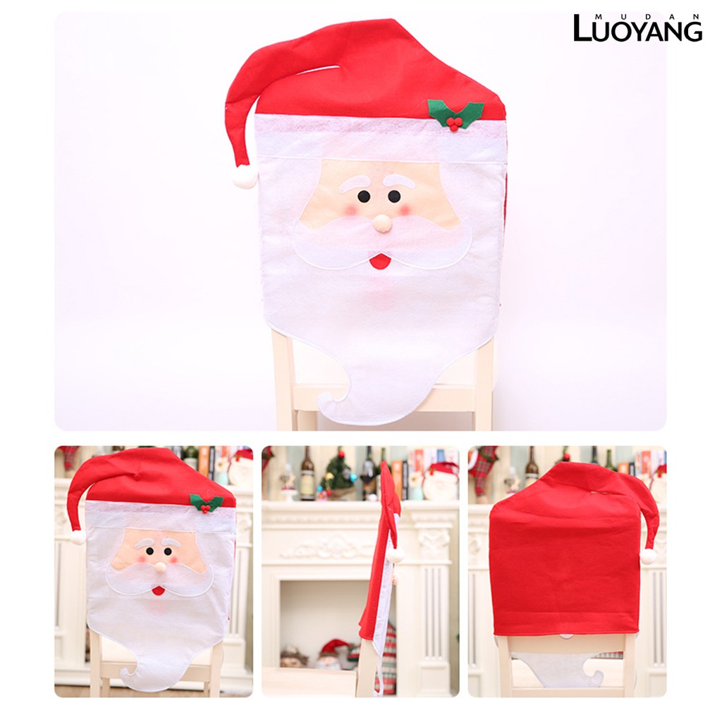 Áo Bọc Lưng Ghế Hình Ông Già Nô En Dùng Cho Lễ Giáng Sinh