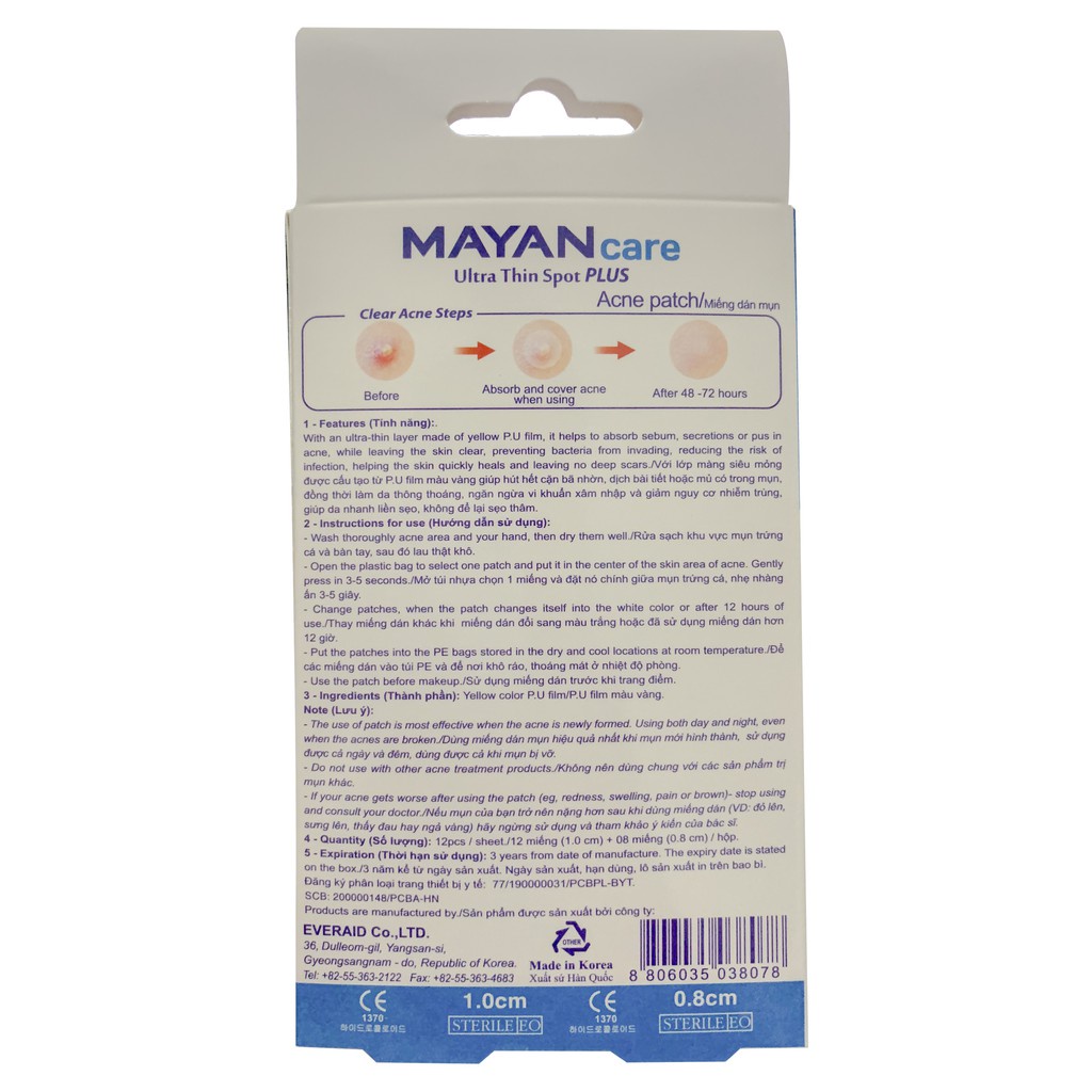 Miếng Dán Che Mụn Mayan Care Ultra Thin Spot Patch