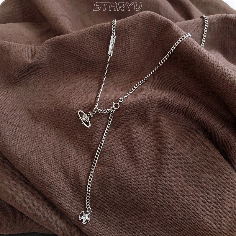 Vòng cổ Mạ Bạc 925 Mặt Hình Hành Tinh Thời Trang Dành Cho Nữ