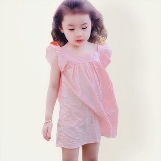 Váy Bé Gái Cánh Tiên Cổ Vuông 3 Màu Đơn Giản - V15-2021 - Babimama