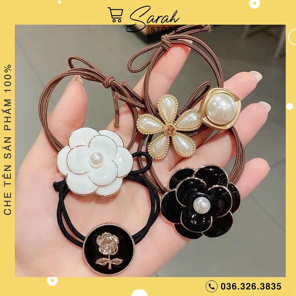 Túi 20 buộc tóc hoạ tiết siêu hot, kèm túi đựng