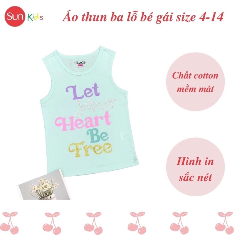 Áo thun cho bé gái, áo phông bé gái chất cotton mềm mát, size 4 - 14 tuổi - SUNKIDS1