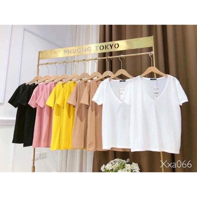 Áo phông giấy cổ tim hàng đẹp