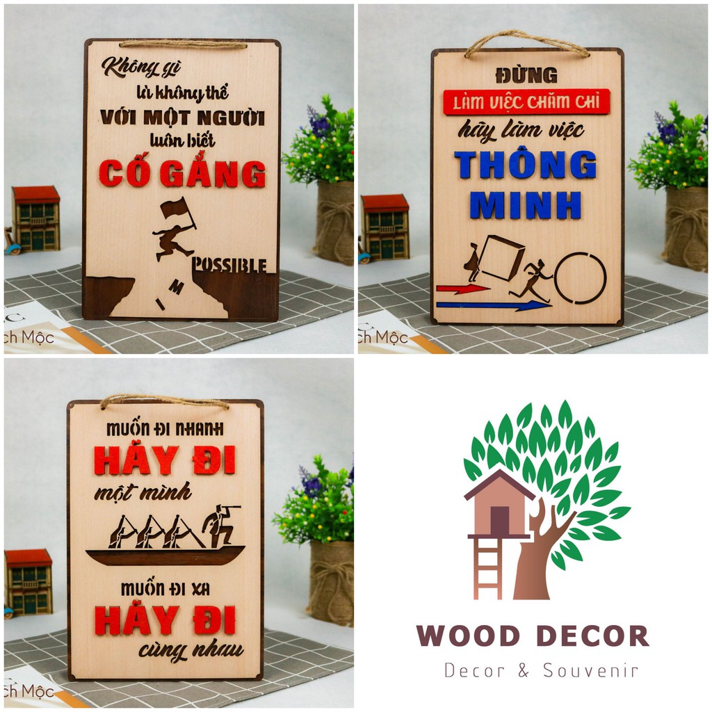 BẢNG GỖ KHẨU HIỆU TRANG TRÍ VĂN PHÒNG, NHÀ CỬA