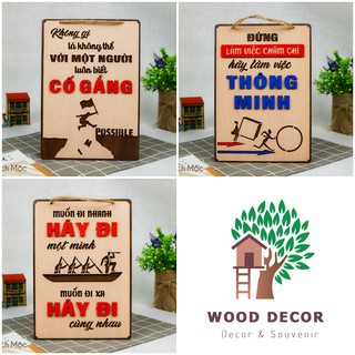 BẢNG GỖ KHẨU HIỆU TRANG TRÍ VĂN PHÒNG, NHÀ CỬA
