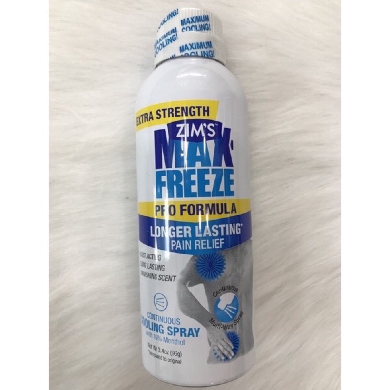 Xịt Max-Freeze liên tục của Zim Giảm đau kéo dài 3,4oz - 96g . Exp. 04/21-Mỹ