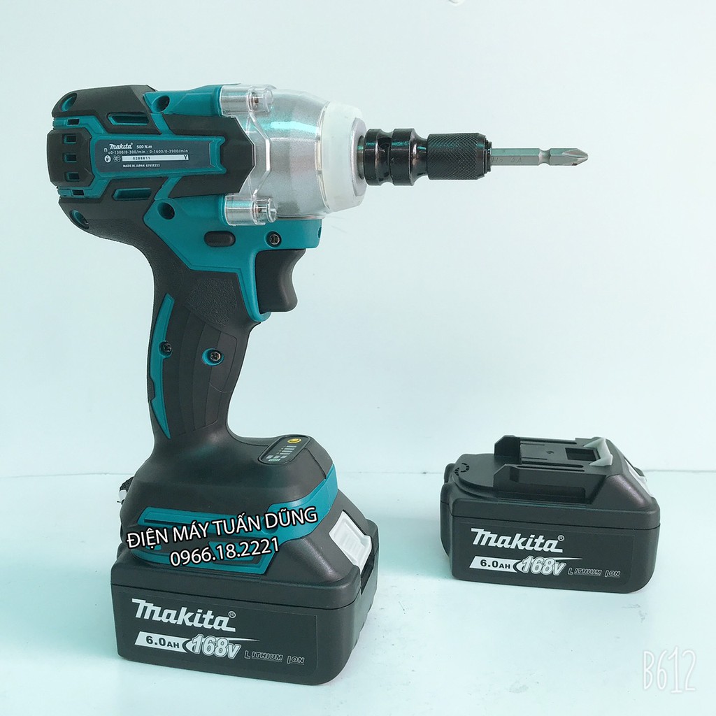 Máy bắn vít pin Makita 168V-6Ah Lực siết 500Nm KÈM 1 ĐẦU CHUYỂN VÍT VÀ 5 KHẨU MỞ ỐC