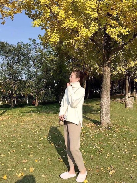 (ảnh thật +video) quần baggy dạ nữ cạp cúc chun lưng | BigBuy360 - bigbuy360.vn