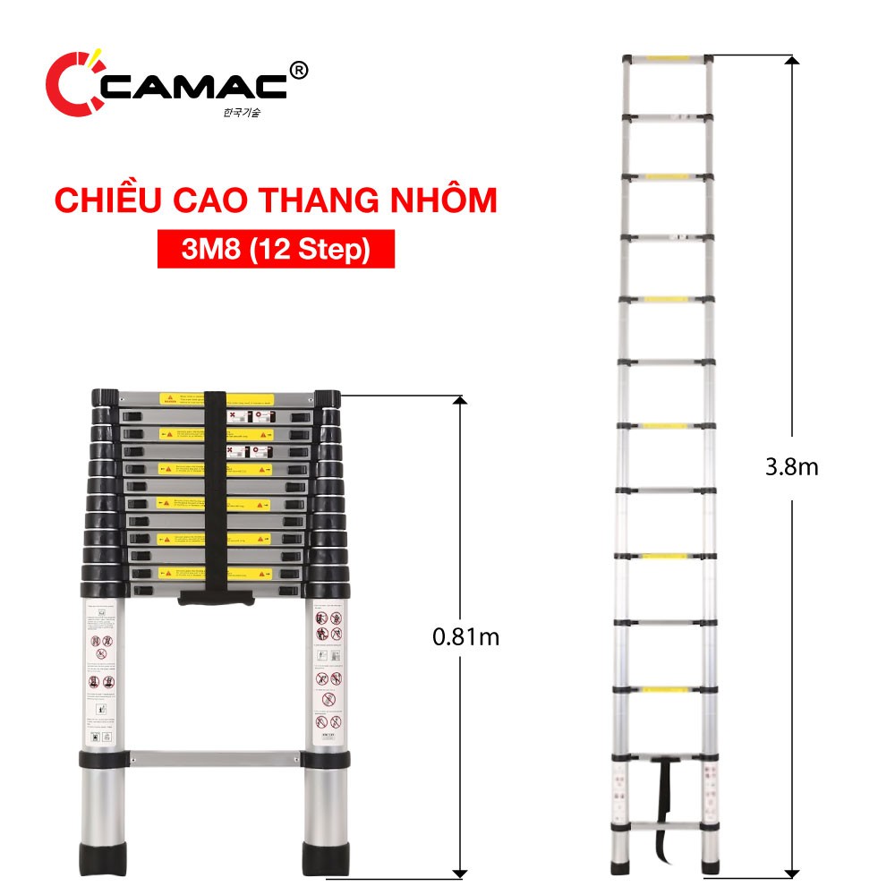 Freeship Thang nhôm rút đơn DIY TL-I-38 - 3.8m