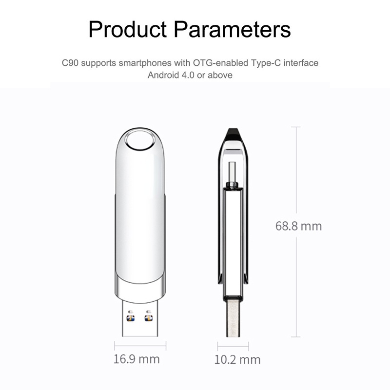 Usb Tốc Độ Cao 2 Trong 1 Với Cổng Usb 3.0 Và Type C Otg 512GB