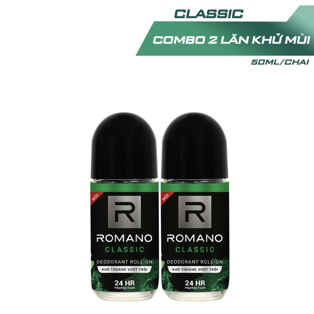 Combo 2 Lăn Khử Mùi Cho Nam Romano 50ml/chai