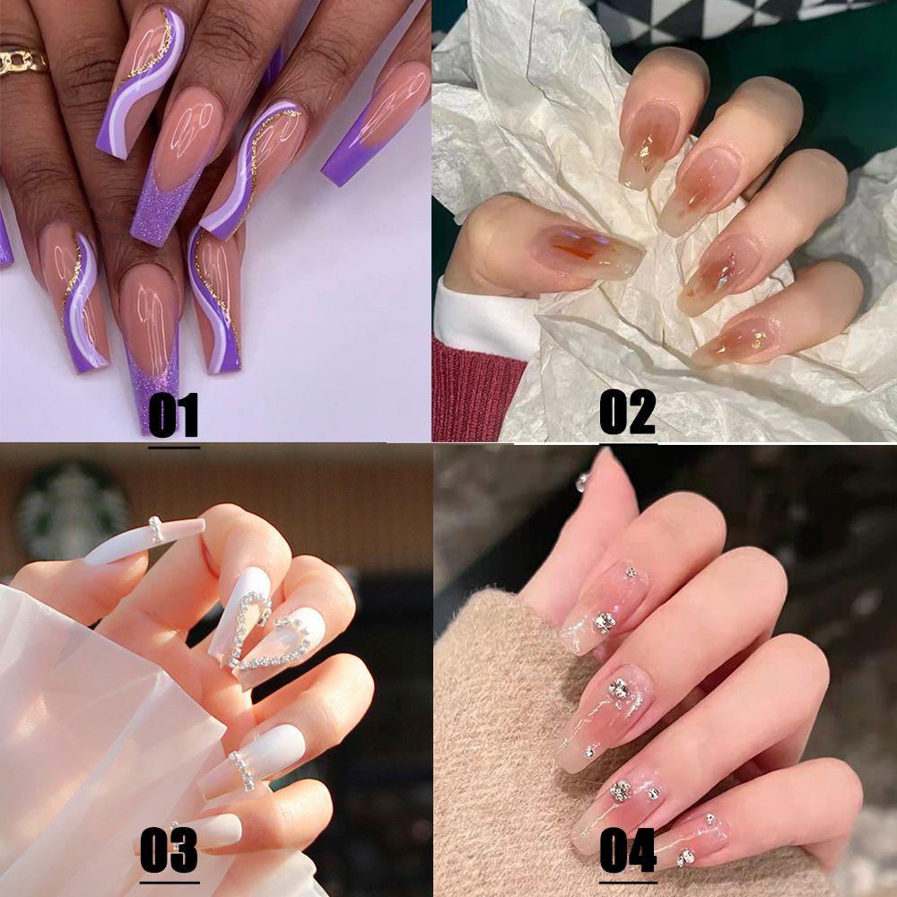 Hộp 24 Móng Tay Giả Bằng Nhựa|Bộ Móng Tay Giả Trang Trí Nghệ Thuật