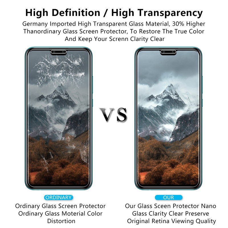 Kính cường lực trong suốt bo cạnh cho Huawei Y9 Y7 Y6 Y5 Y3 Prime Pro Lite 2019 2018