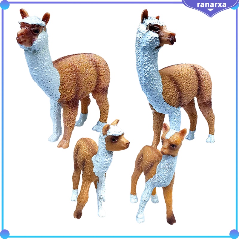 Farm Zoo Animals Figures Toys Realistic Wild Zoo Animals Alpaca Figurines PVC Animals Playset with Alpaca Mom, Alpaca Daddy and Alpaca babies Set of 4