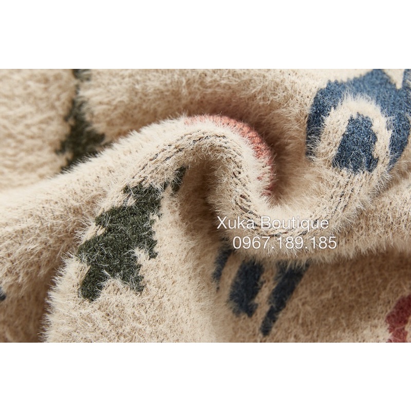 Áo Len Lông Thỏ Angou Siêu Mềm Giáng Sinh / Noel Bé Trai Bé Gái Từ 6 Đến 16Kg