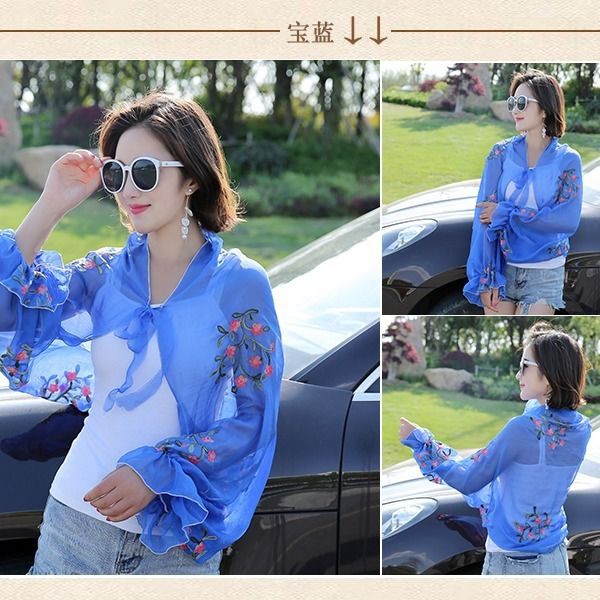 Áo Choàng Đi Biển Vải Voan Thêu Họa Tiết Thời Trang Mùa Hè Cho Nữ | BigBuy360 - bigbuy360.vn