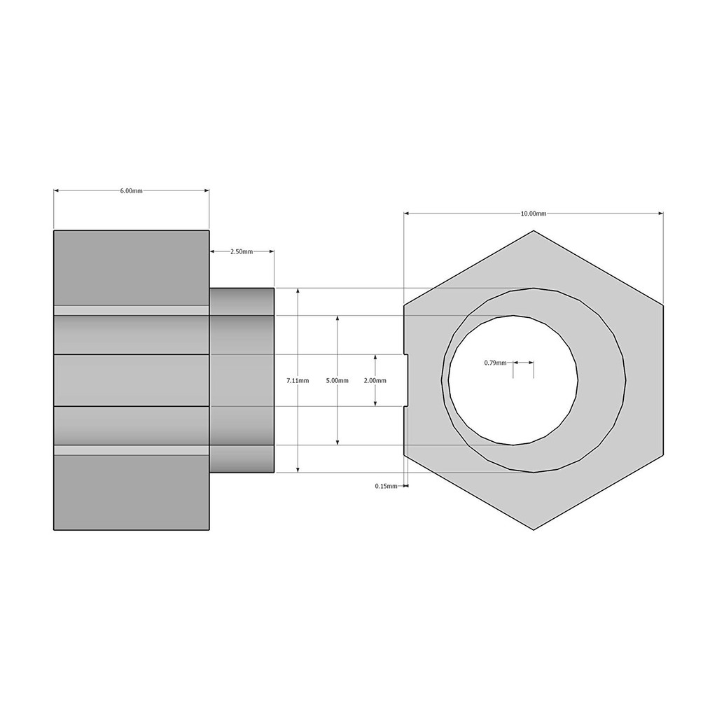 Đai ốc lệch tâm vslot - M5 - dày 6mm