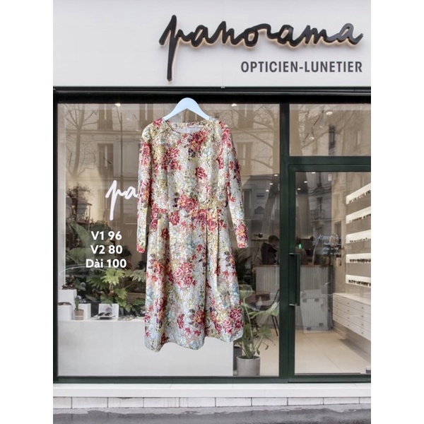 Váy hoa xô linen ren - Hàng secondhand