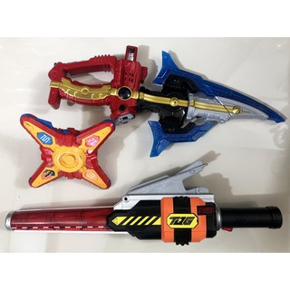Đồ chơi DX Sentai set vũ khí tổng hợp. Chính Hãng Bandai Uchuu Kyuranger Shuriken Ninninger Ressha ToQger