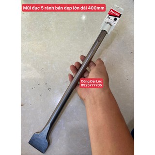 - mũi đục máy 5 rảnh sds-max makita dài 400mm bản to 50mm