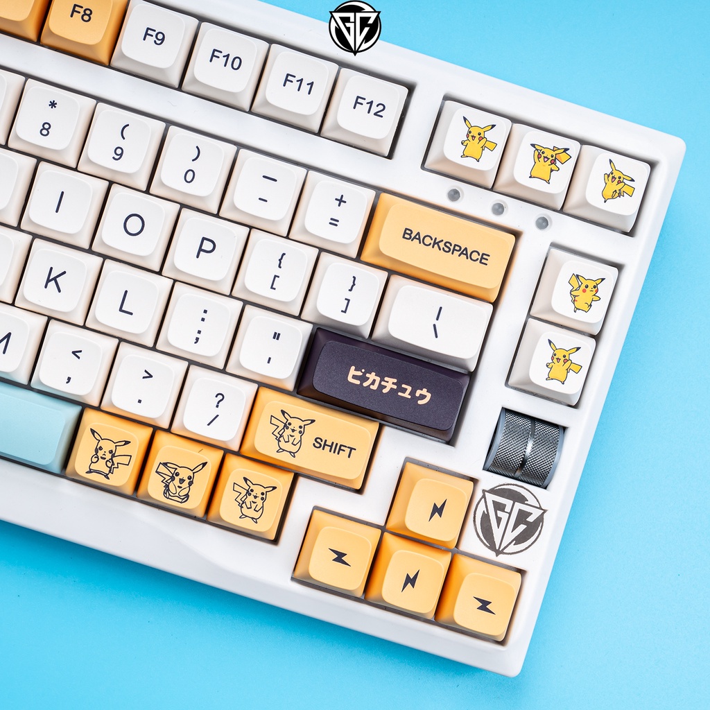 Keycap Pikachu XDA 140 nút bàn phím cơ Thick PBT